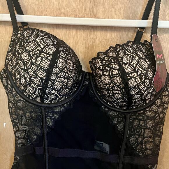 Maidenform Corset 36B DM1140 BNWT, Gorgeous Lace With Nude Lining - Picture 3 of 11